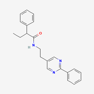 B2769092 2-phenyl-N-(2-(2-phenylpyrimidin-5-yl)ethyl)butanamide CAS No. 2034482-37-4