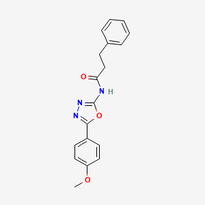 molecular formula C18H17N3O3 B2769097 N-(5-(4-甲氧基苯基)-1,3,4-噁二唑-2-基)-3-苯基丙酰胺 CAS No. 865286-77-7