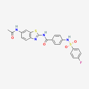 N-(6-acetamidobenzo[d]thiazol-2-yl)-4-(4-fluorophenylsulfonamido)benzamide