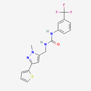 3-{[1-methyl-3-(thiophen-2-yl)-1H-pyrazol-5-yl]methyl}-1-[3-(trifluoromethyl)phenyl]urea