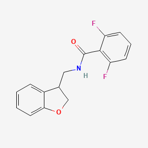 molecular formula C16H13F2NO2 B2769107 N-[(2,3-二氢-1-苯并呋喃-3-基)甲基]-2,6-二氟苯甲酰胺 CAS No. 2097918-16-4