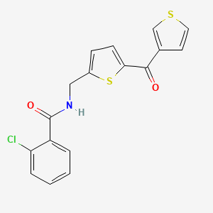 2-chloro-N-((5-(thiophene-3-carbonyl)thiophen-2-yl)methyl)benzamide