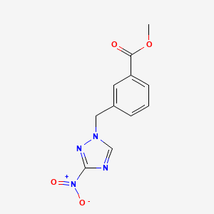 molecular formula C11H10N4O4 B2769110 methyl 3-[(3-nitro-1H-1,2,4-triazol-1-yl)methyl]benzoate CAS No. 406470-73-3