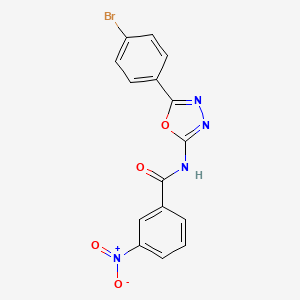 molecular formula C15H9BrN4O4 B2769111 N-[5-(4-bromophenyl)-1,3,4-oxadiazol-2-yl]-3-nitrobenzamide CAS No. 891127-52-9