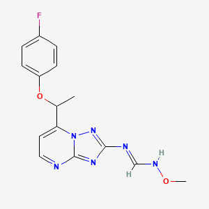 (E)-N-{7-[1-(4-fluorophenoxy)ethyl]-[1,2,4]triazolo[1,5-a]pyrimidin-2-yl}-N'-methoxymethanimidamide