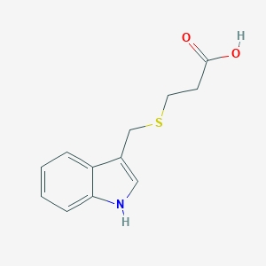 molecular formula C12H13NO2S B276912 3-[(1H-indol-3-ylmethyl)sulfanyl]propanoic acid 