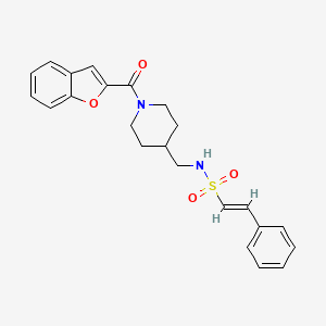 molecular formula C23H24N2O4S B2769123 (E)-N-((1-(benzofuran-2-carbonyl)piperidin-4-yl)methyl)-2-phenylethenesulfonamide CAS No. 1235706-05-4