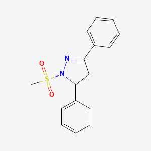 molecular formula C16H16N2O2S B2769126 1-(methylsulfonyl)-3,5-diphenyl-4,5-dihydro-1H-pyrazole CAS No. 667898-85-3