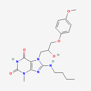 molecular formula C20H27N5O5 B2769132 8-(丁基氨基)-7-(2-羟基-3-(4-甲氧基苯氧基)丙基)-3-甲基-1H-嘌呤-2,6(3H,7H)-二酮 CAS No. 333755-54-7
