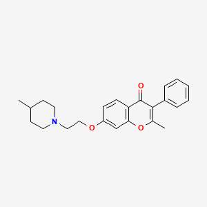 2-methyl-7-(2-(4-methylpiperidin-1-yl)ethoxy)-3-phenyl-4H-chromen-4-one