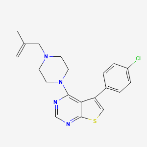 molecular formula C20H21ClN4S B2769151 5-(4-氯苯基)-4-(4-(2-甲基丙烯基)哌嗪-1-基)噻吩并[2,3-d]嘧啶 CAS No. 329709-00-4