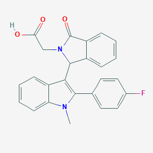 molecular formula C25H19FN2O3 B276916 {1-[2-(4-fluorophenyl)-1-methyl-1H-indol-3-yl]-3-oxo-1,3-dihydro-2H-isoindol-2-yl}acetic acid 