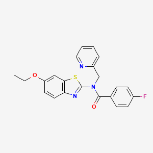 N-(6-ethoxybenzo[d]thiazol-2-yl)-4-fluoro-N-(pyridin-2-ylmethyl)benzamide