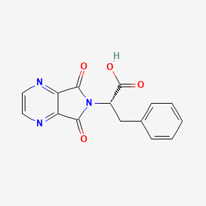 molecular formula C15H11N3O4 B2769167 (2S)-2-{5,7-dioxo-5H,6H,7H-pyrrolo[3,4-b]pyrazin-6-yl}-3-phenylpropanoic acid CAS No. 126346-96-1