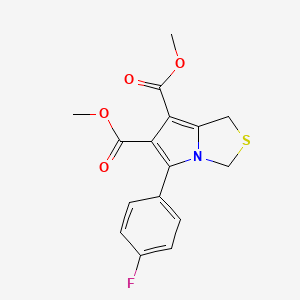 molecular formula C16H14FNO4S B2769169 dimethyl 5-(4-fluorophenyl)-1H-pyrrolo[1,2-c][1,3]thiazole-6,7-dicarboxylate CAS No. 339112-94-6