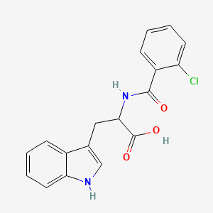 molecular formula C18H15ClN2O3 B2769172 2-[(2-氯苯基)甲酰氨基]-3-(1H-吲哚-3-基)丙酸 CAS No. 39545-27-2