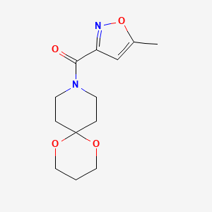 molecular formula C13H18N2O4 B2769176 (5-Methylisoxazol-3-yl)(1,5-dioxa-9-azaspiro[5.5]undecan-9-yl)methanone CAS No. 1351633-43-6
