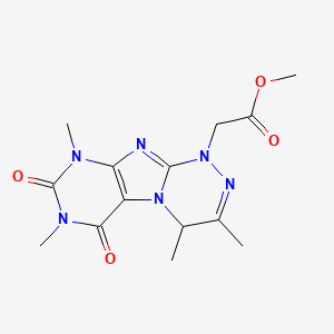 molecular formula C14H18N6O4 B2769177 Methyl 2-(3,4,7,9-tetramethyl-6,8-dioxo-5,7,9-trihydro-4H-1,2,4-triazino[4,3-h]purinyl)acetate CAS No. 898413-06-4
