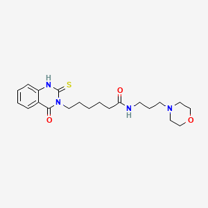 molecular formula C21H30N4O3S B2769191 N-(3-morpholinopropyl)-6-(4-oxo-2-thioxo-1,2-dihydroquinazolin-3(4H)-yl)hexanamide CAS No. 422276-14-0