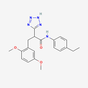 molecular formula C20H23N5O3 B2769193 3-(2,5-二甲氧基苯基)-N-(4-乙基苯基)-2-(2H-四氮唑-5-基)丙酰胺 CAS No. 483995-38-6