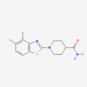 molecular formula C15H19N3OS B2769196 1-(4,5-Dimethyl-1,3-benzothiazol-2-yl)piperidine-4-carboxamide CAS No. 2415540-59-7