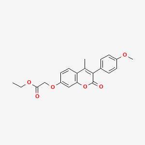 molecular formula C21H20O6 B2769201 Ethyl 2-[3-(4-methoxyphenyl)-4-methyl-2-oxochromen-7-yl]oxyacetate CAS No. 869080-41-1