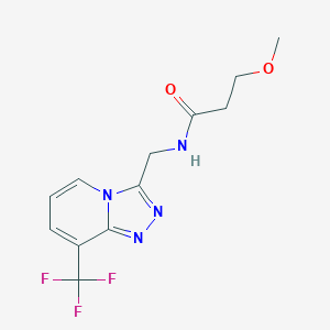 molecular formula C12H13F3N4O2 B2769206 3-methoxy-N-((8-(trifluoromethyl)-[1,2,4]triazolo[4,3-a]pyridin-3-yl)methyl)propanamide CAS No. 2034419-16-2