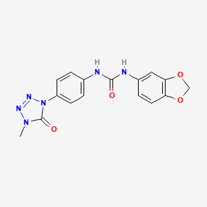 molecular formula C16H14N6O4 B2769210 1-(benzo[d][1,3]dioxol-5-yl)-3-(4-(4-methyl-5-oxo-4,5-dihydro-1H-tetrazol-1-yl)phenyl)urea CAS No. 1396814-97-3