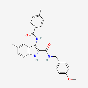 molecular formula C26H25N3O3 B2769246 N-(2-氟苯基)-N'-{1-[4-(4-甲基苯基)-3-酮基-3,4-二氢吡啶并[2,3-b]吡嗪-2-基]哌啶-4-基}脲 CAS No. 1030126-29-4
