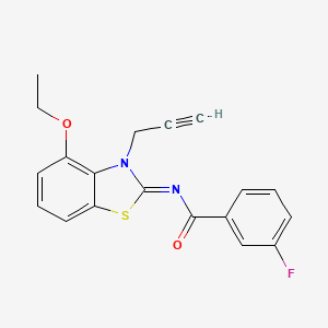 molecular formula C19H15FN2O2S B2769247 N-(4-ethoxy-3-prop-2-ynyl-1,3-benzothiazol-2-ylidene)-3-fluorobenzamide CAS No. 868377-02-0