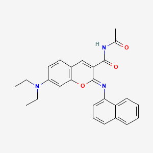 molecular formula C26H25N3O3 B2769258 N-acetyl-7-(diethylamino)-2-naphthalen-1-yliminochromene-3-carboxamide CAS No. 330158-23-1