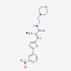 molecular formula C20H20N4O5 B2769263 (E)-2-cyano-N-(2-morpholin-4-ylethyl)-3-[5-(3-nitrophenyl)furan-2-yl]prop-2-enamide CAS No. 327979-54-4