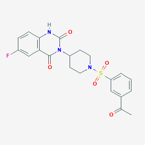 molecular formula C21H20FN3O5S B2769266 3-(1-((3-乙酰苯基)磺酰)哌啶-4-基)-6-氟喹唑啉-2,4(1H,3H)-二酮 CAS No. 2034439-83-1