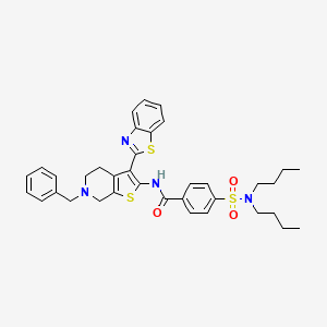 molecular formula C36H40N4O3S3 B2769267 N-(3-(苯并[d]噻唑-2-基)-6-苄基-4,5,6,7-四氢噻吩并[2,3-c]吡啶-2-基)-4-(N,N-二丁基磺酰基)苯甲酰胺 CAS No. 681435-68-7