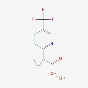 molecular formula C10H7F3LiNO2 B2769269 Lithium;1-[5-(trifluoromethyl)pyridin-2-yl]cyclopropane-1-carboxylate CAS No. 2551118-29-5