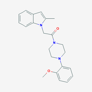 molecular formula C22H25N3O2 B276927 1-[4-(2-methoxyphenyl)piperazin-1-yl]-2-(2-methyl-1H-indol-1-yl)ethanone 