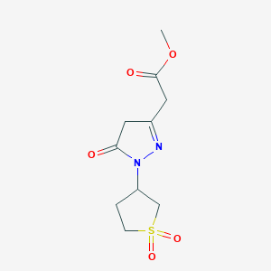 molecular formula C10H14N2O5S B2769272 甲基-2-[1-(1,1-二氧硫杂环戊烷-3-基)-5-氧代-4H-吡唑-3-基]乙酸酯 CAS No. 400083-93-4