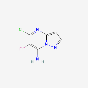 molecular formula C6H4ClFN4 B2769279 5-Chloro-6-fluoro-pyrazolo[1,5-a]pyrimidin-7-amine CAS No. 1610021-35-6