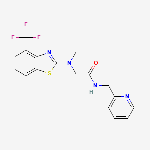 molecular formula C17H15F3N4OS B2769280 2-(甲基(4-(三氟甲基)苯并[d]噻唑-2-基)氨基)-N-(吡啶-2-基甲基)乙酰胺 CAS No. 1396636-17-1