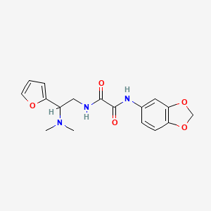molecular formula C17H19N3O5 B2769283 N1-(苯并[d][1,3]二噁杂环戊烷-5-基)-N2-(2-(二甲基氨基)-2-(呋喃-2-基)乙基)草酰胺 CAS No. 899747-14-9