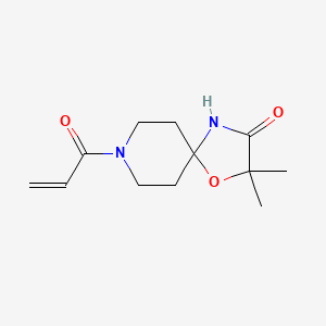 molecular formula C12H18N2O3 B2769285 2,2-Dimethyl-8-prop-2-enoyl-1-oxa-4,8-diazaspiro[4.5]decan-3-one CAS No. 2361655-84-5