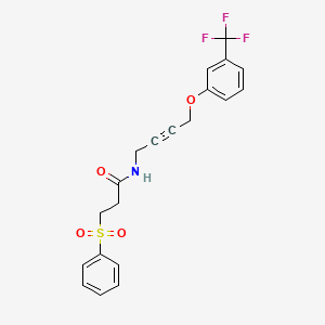 molecular formula C20H18F3NO4S B2769287 3-[(4E)-4-(乙氧甲基亚)-1,3-二氧代异喹啉-2-基]-N-(2-氟苯基)苯磺酰胺 CAS No. 1421493-93-7