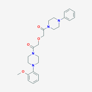 molecular formula C25H32N4O4 B276929 1-[4-(2-Methoxyphenyl)piperazin-1-yl]-2-[2-oxo-2-(4-phenylpiperazin-1-yl)ethoxy]ethanone 