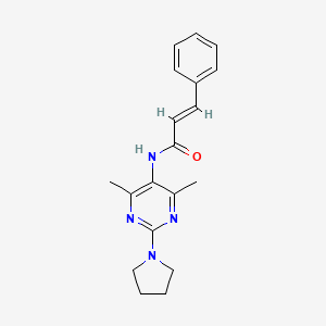 molecular formula C19H22N4O B2769290 N-(4,6-dimethyl-2-(pyrrolidin-1-yl)pyrimidin-5-yl)cinnamamide CAS No. 1448140-81-5
