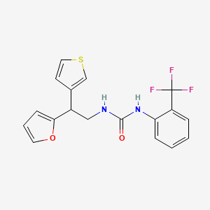molecular formula C18H15F3N2O2S B2769293 3-[2-(呋喃-2-基)-2-(噻吩-3-基)乙基]-1-[2-(三氟甲基)苯基]脲 CAS No. 2097860-06-3