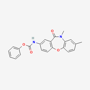 molecular formula C22H18N2O4 B2769297 苯基(8,10-二甲基-11-氧代-10,11-二氢二苯并[b,f][1,4]噁唑-2-基)甲酸酯 CAS No. 921918-86-7