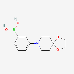 molecular formula C13H18BNO4 B2769302 (3-{1,4-二氧杂-8-氮杂螺[4.5]癸烷-8-基}苯基)硼酸 CAS No. 2377605-82-6