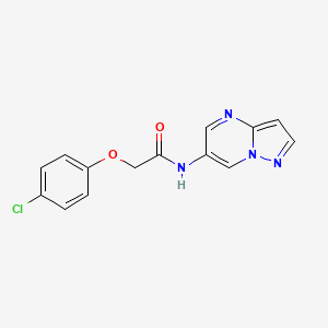 molecular formula C14H11ClN4O2 B2769307 2-(4-chlorophenoxy)-N-(pyrazolo[1,5-a]pyrimidin-6-yl)acetamide CAS No. 2034234-81-4
