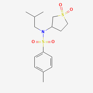 molecular formula C15H23NO4S2 B2769308 N-(1,1-dioxo-1lambda6-thiolan-3-yl)-4-methyl-N-(2-methylpropyl)benzene-1-sulfonamide CAS No. 874788-00-8