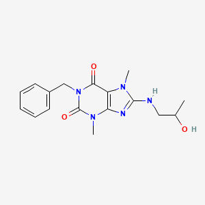molecular formula C17H21N5O3 B2769311 1-苄基-8-(2-羟基-丙基氨基)-3,7-二甲基-3,7-二氢嘌呤-2,6-二酮 CAS No. 304870-93-7